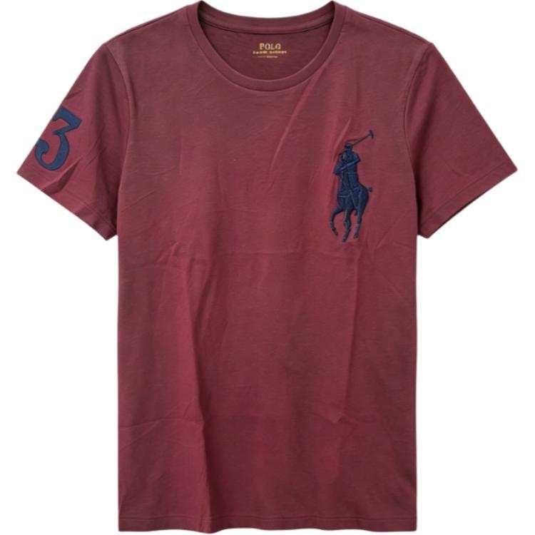 Polo Ralph Lauren Big Pony T Shirts Men's Red Crew Neck Moderate