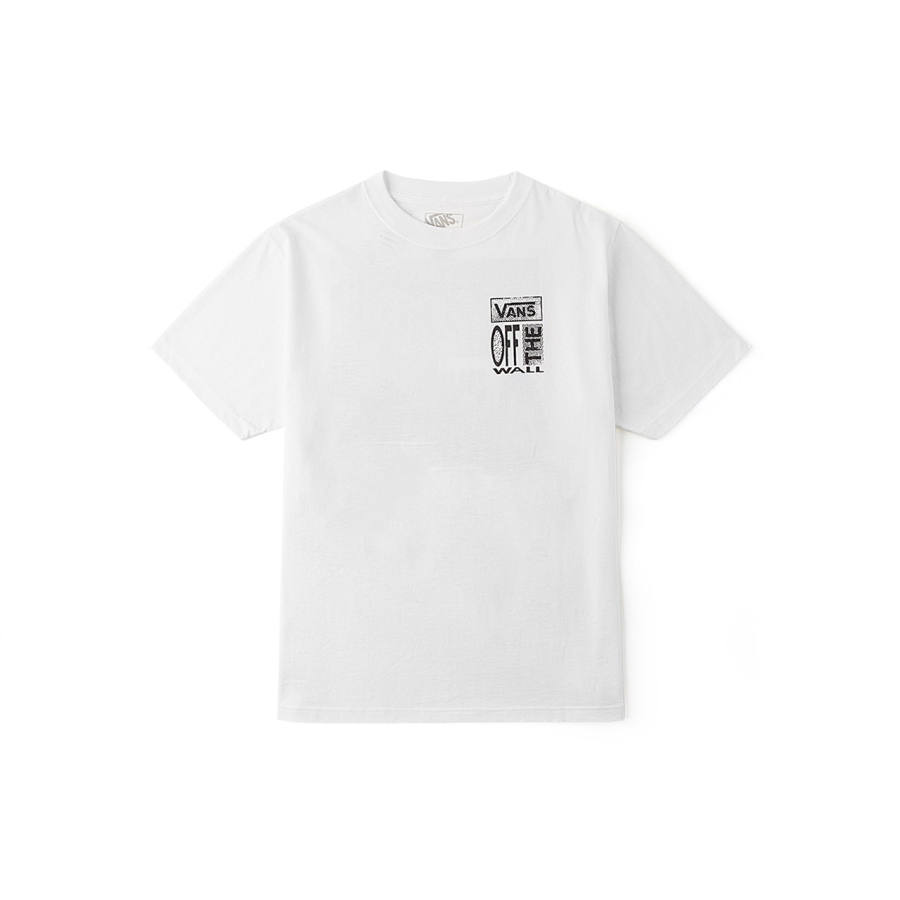 Vans T Shirts Unisex White Crew Neck Moderate Straight Fit