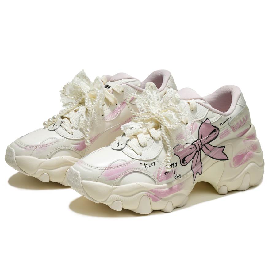 PUMA Pulsar Wedge Casual Shoes Women's Low Top Beige Pink
