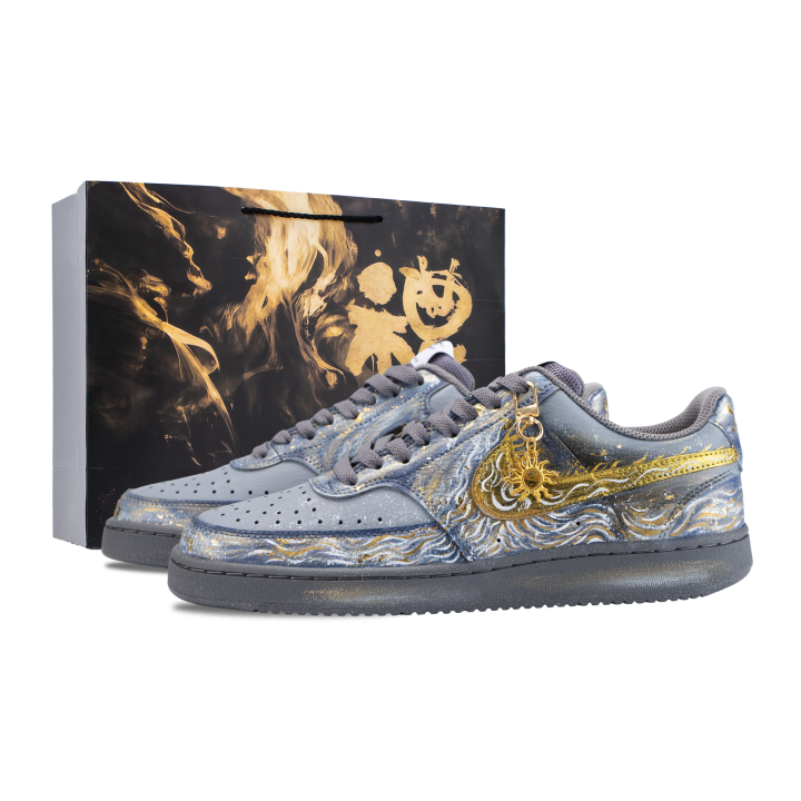 Nike Nike Court Vision Skateboard Shoes Men's Low Top Gray/Gold
