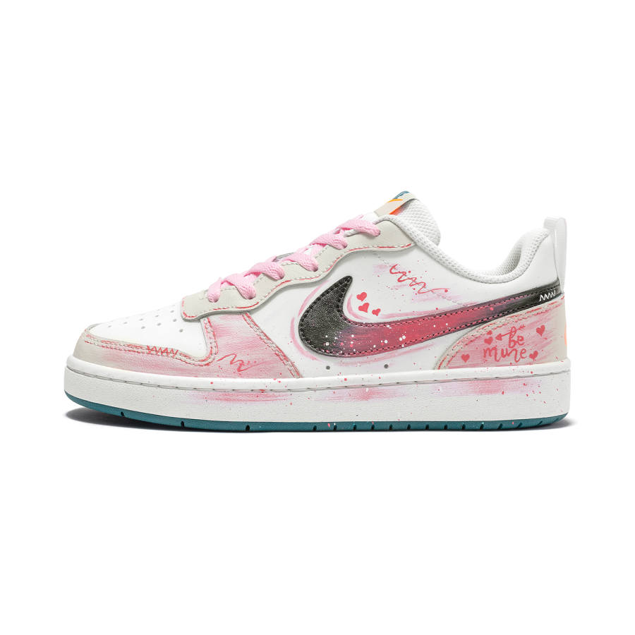 Nike Nike Court Borough 2 Skateboard Shoes Unisex Low Top White Pink