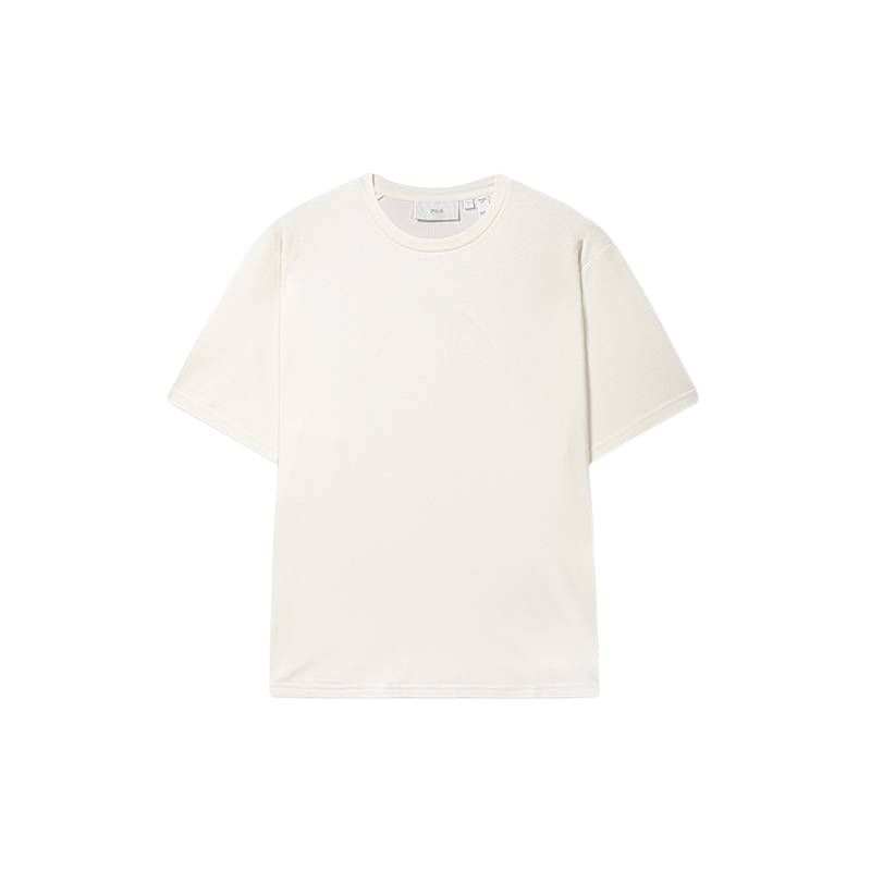 FILA MILANO T Shirts Men's Cloud White Crew Neck Moderate