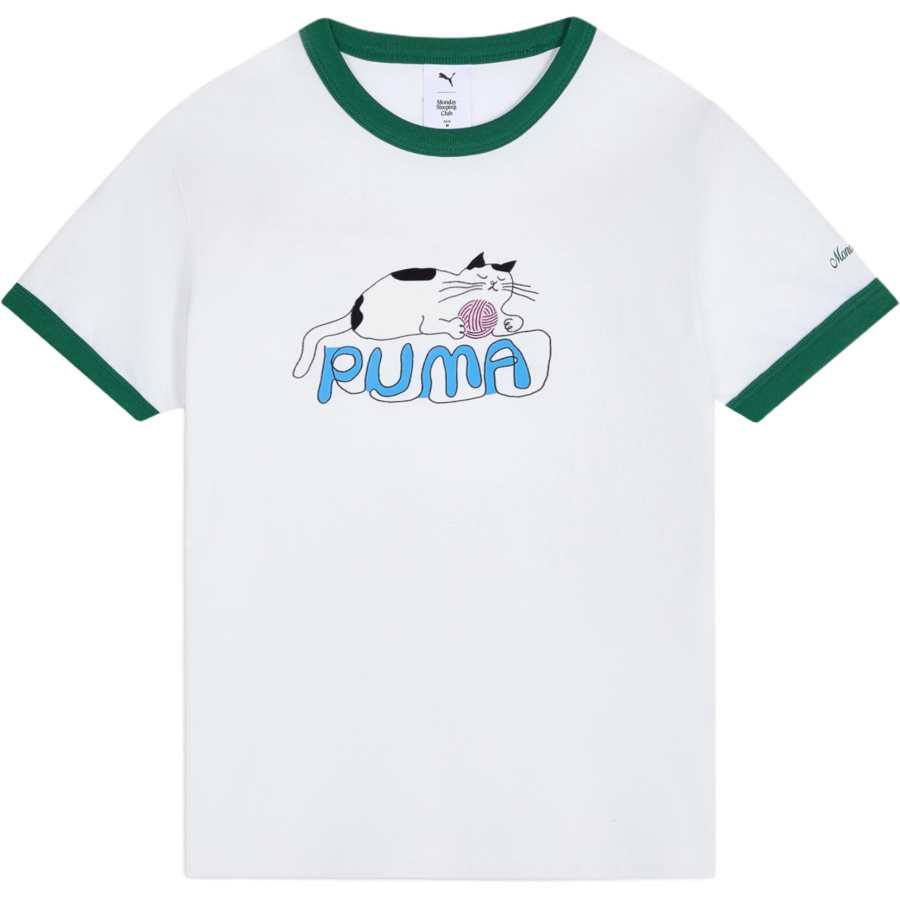 PUMA X MONDAY SLEEPING CLUB T Shirts Women's White Crew Neck
