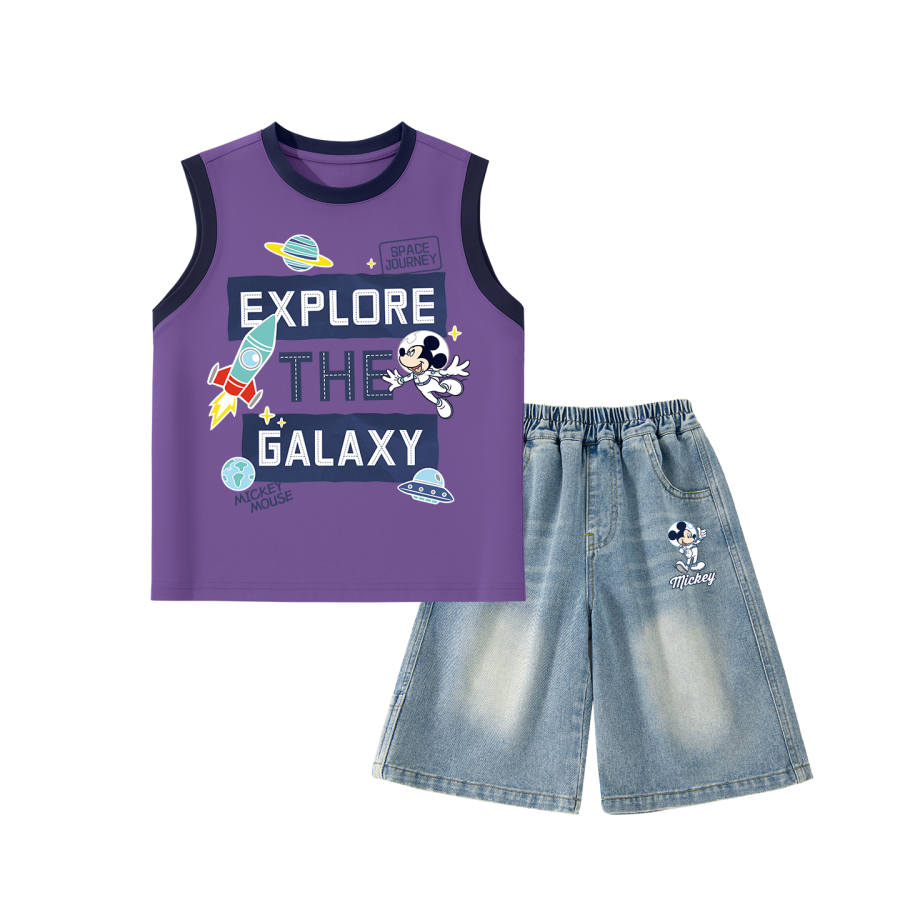 Disney Kids Casual Sportswear Crew Neck Thin Stretch