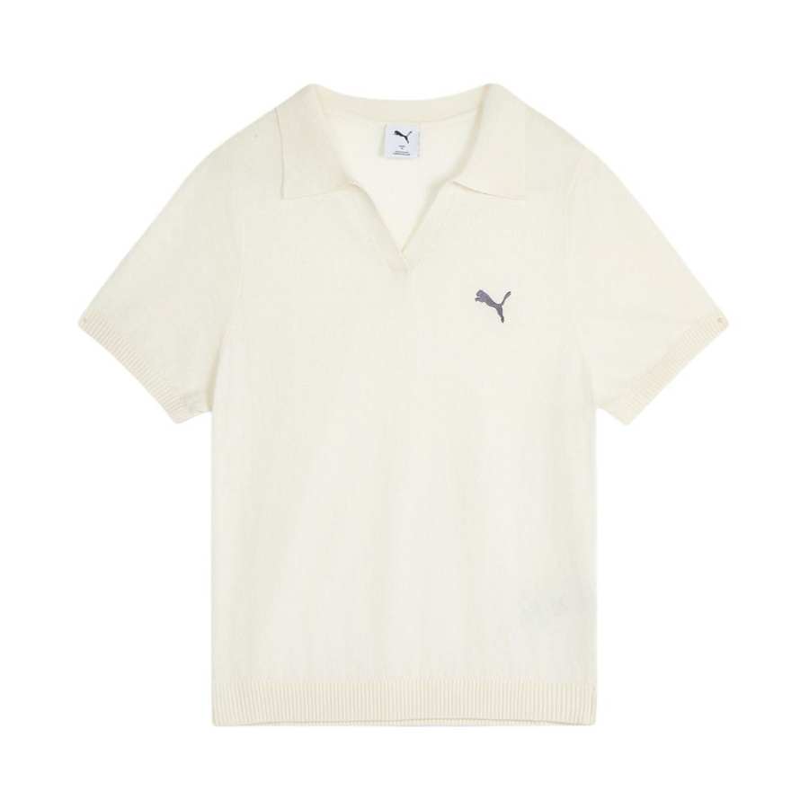 PUMA T Shirts Women's White Lapel Moderate