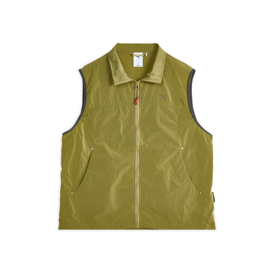 PUMA Woven Vests Unisex Milk Tea Latte Brown 89 Lapel Moderate