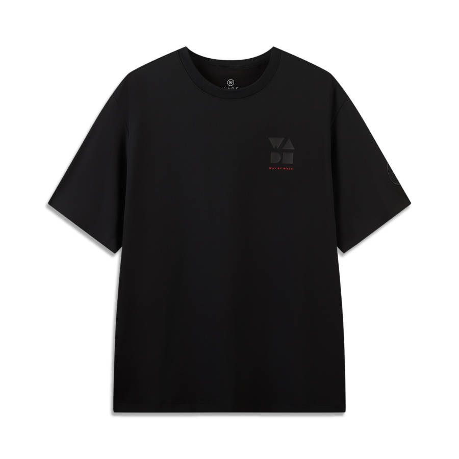 Li-Ning Li Ning T Shirts Men's Black Crew Neck Moderate Straight Fit