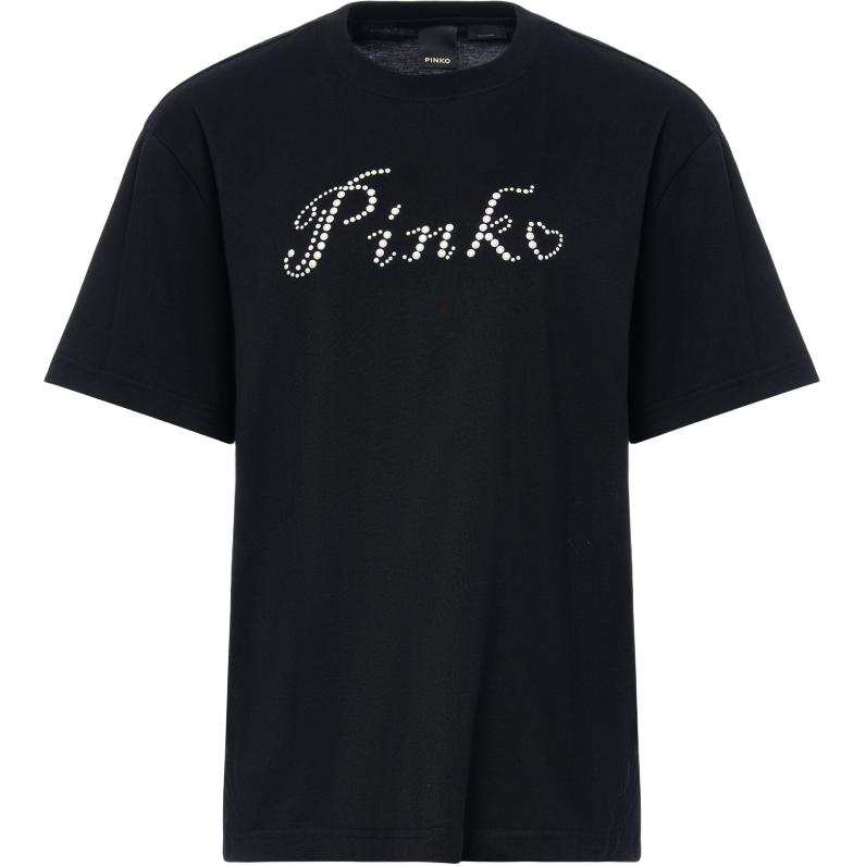 PINKO T Shirts Women's Black Crew Neck Moderate Other