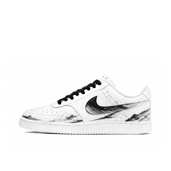 Nike Nike Court Vision 1 Skateboard Shoes Men's Low Top Black & White