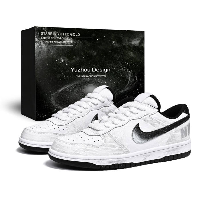 Nike Nike Big Skateboard Shoes Men's Low Top White Black Gradient Colorway