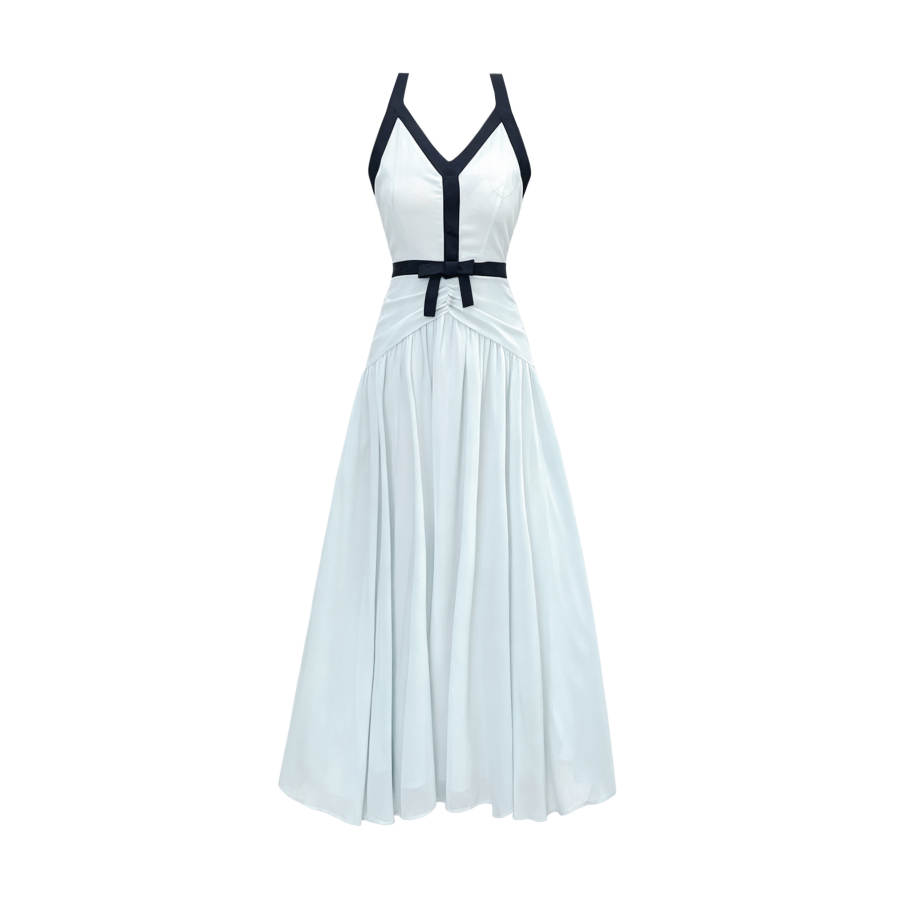 TUSHIFEI Sleeveless Dresses Women's Image Color Halter Moderate Long Skirt A Line Skirt