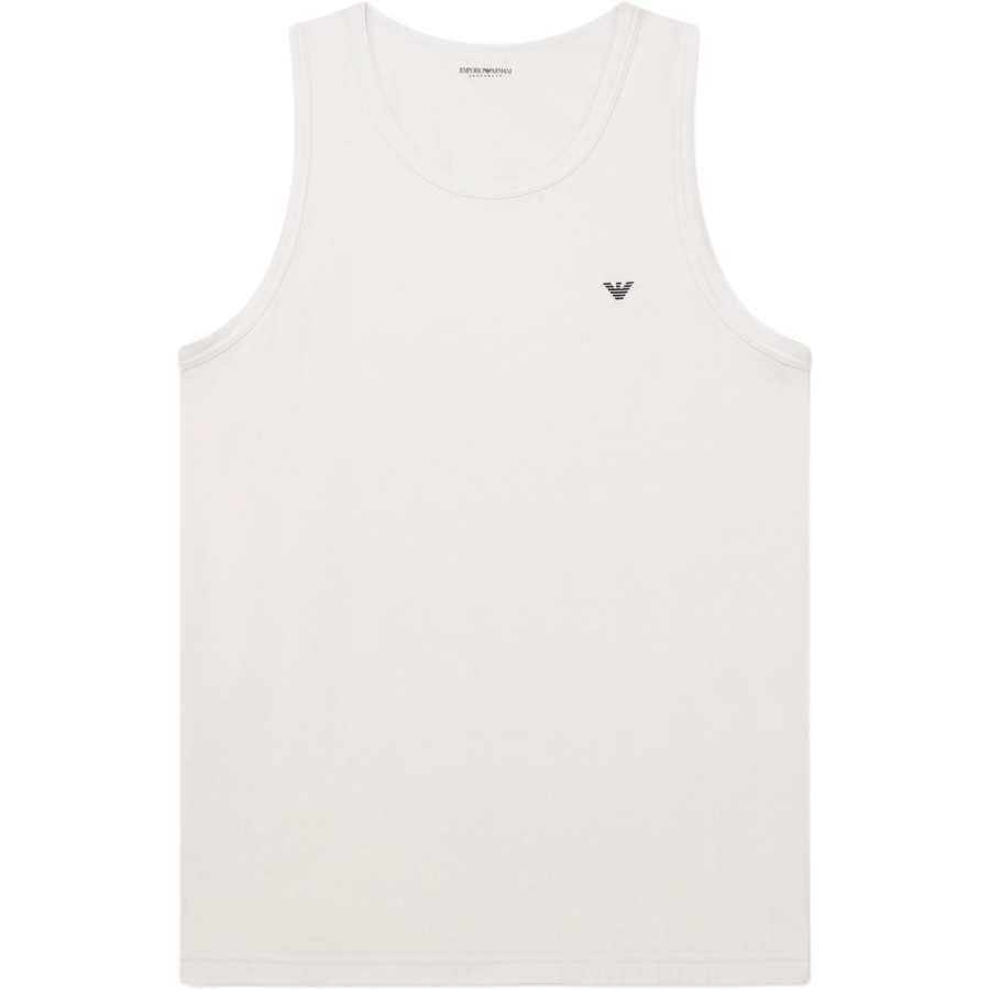 EMPORIO ARMANI Tank Tops Men's White Crew Neck Moderate Straight Fit