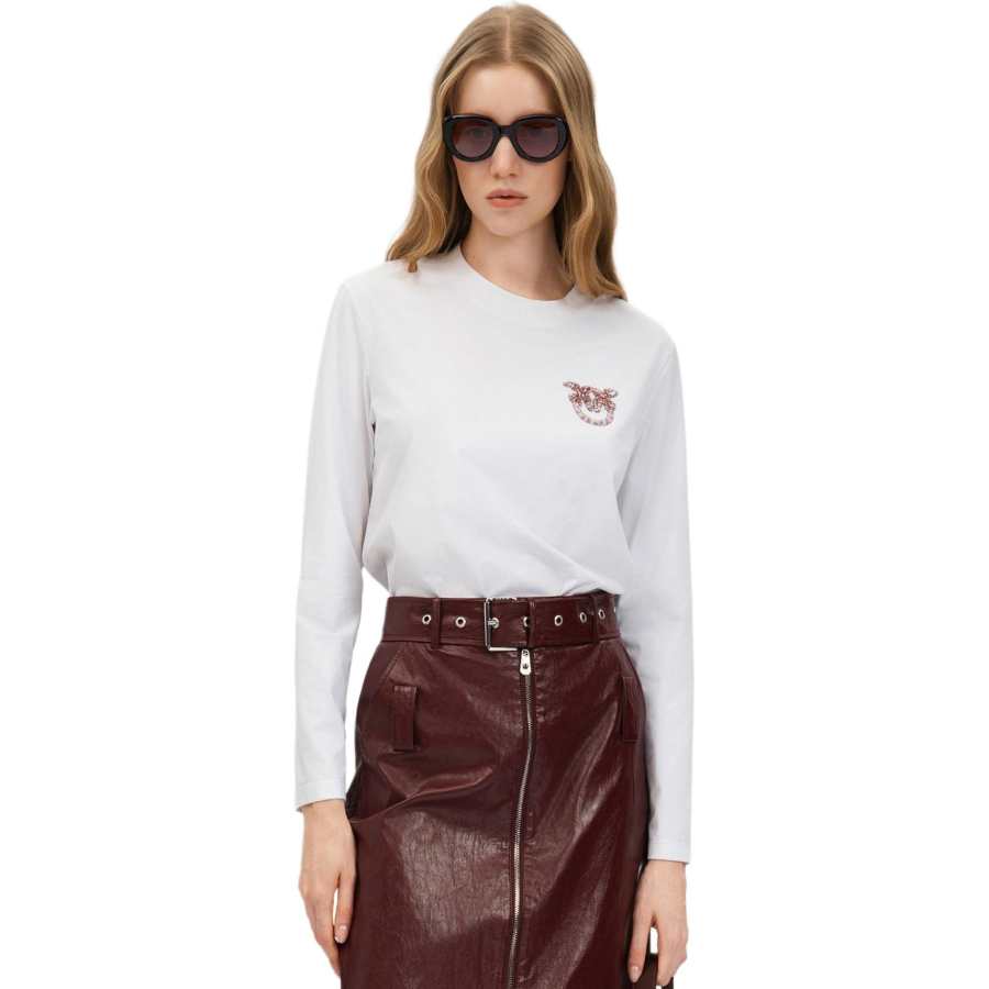 PINKO T Shirts Women's White Crew Neck Moderate