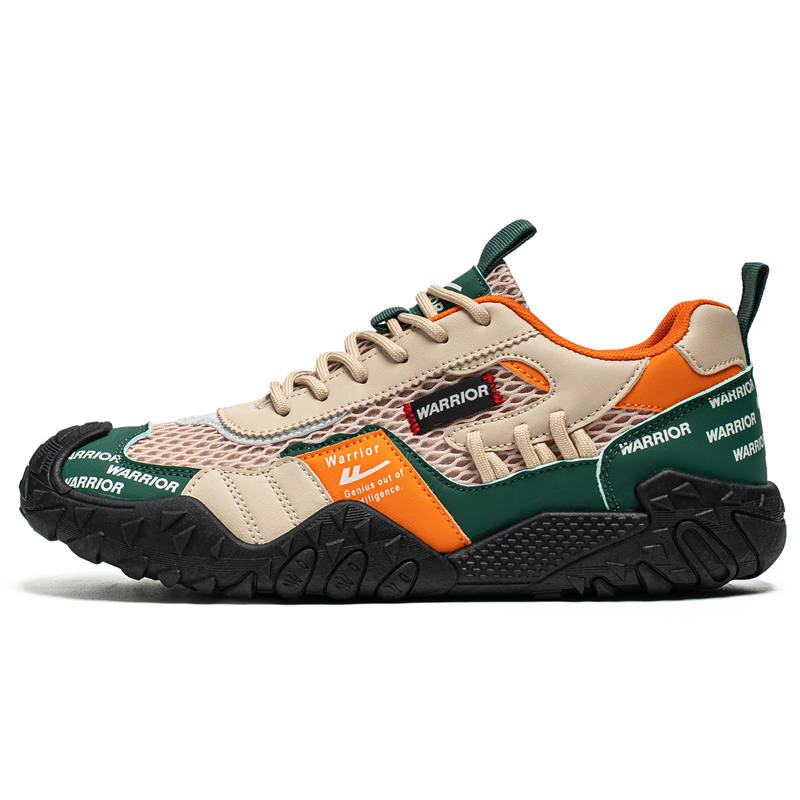 WARRIOR Casual Shoes Men's Low Top Black Light Gray Beige/Beige Brown Gray/Khaki Green Orange