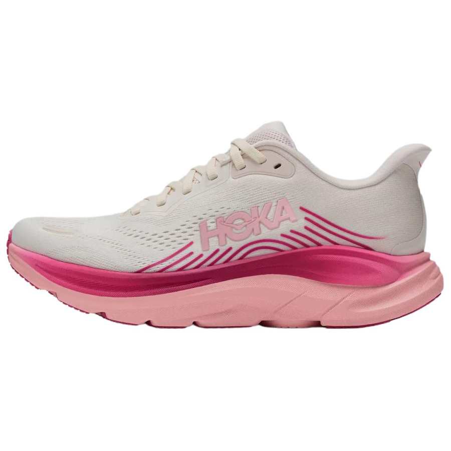 HOKA ONE ONE CLIFTON 11 Running Shoes Women's Beige White Pink