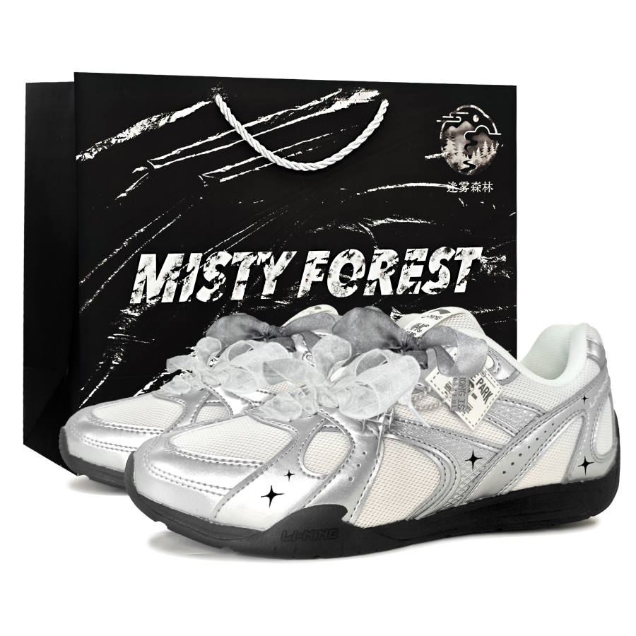 Li-Ning Li Ning Film Retro Casual Shoes Women's Low Top Silver