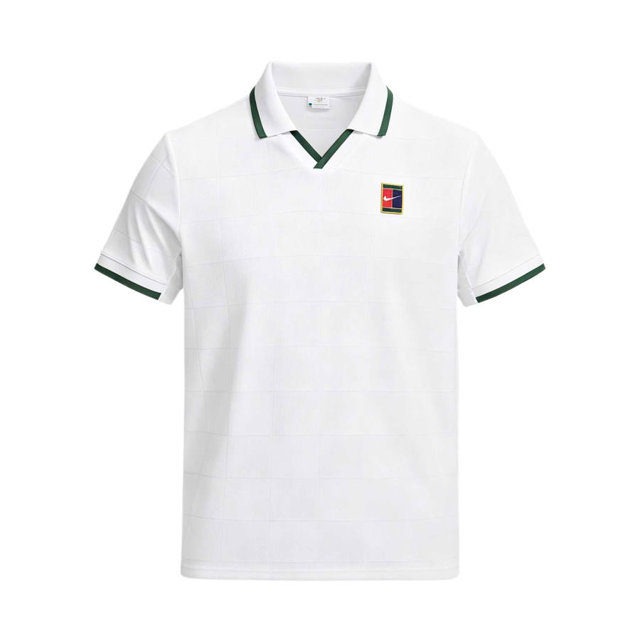 Nike Nike Court Slam Tennis Tops Men's White Lapel Moderate
