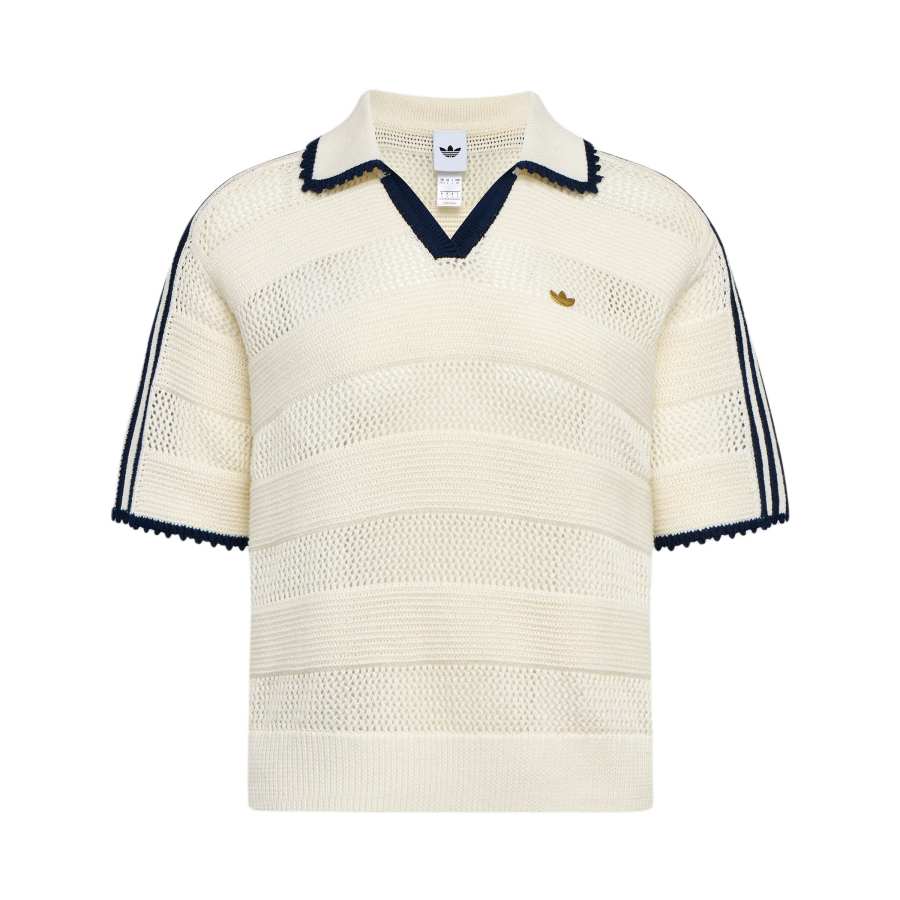 Adidas Originals Polo Shirts Women's Jade White V Neck Moderate
