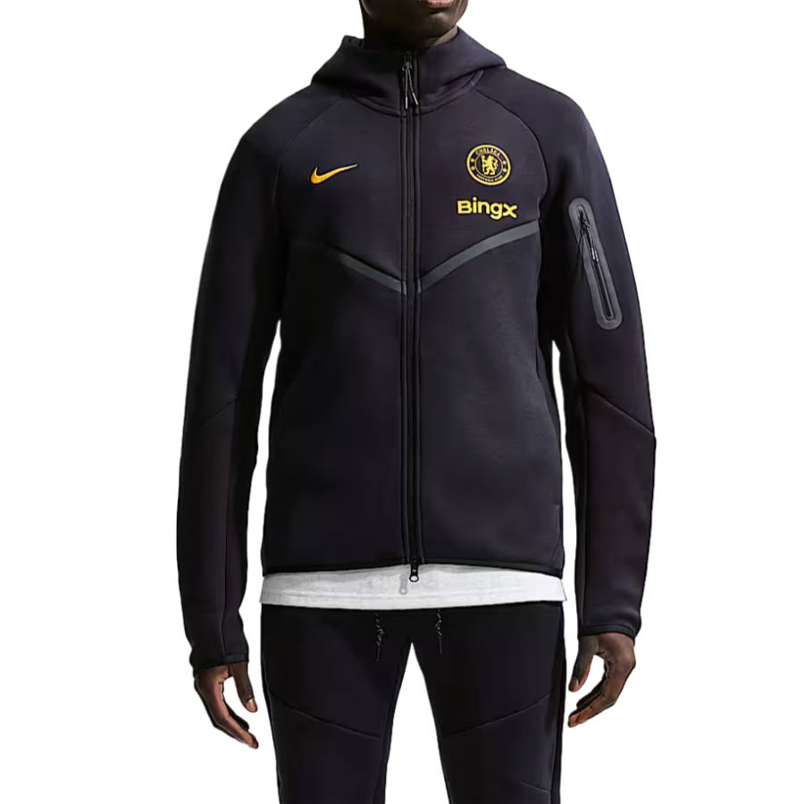 Nike Nike Chelsea FC Sweatshirts Men's Asphalt Blue/Midwest Gold Hooded Non Detachable Moderate