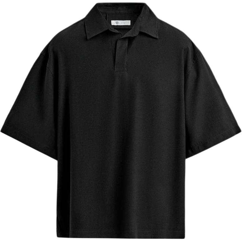 ZARA Polo Shirts Men's Black Moderate