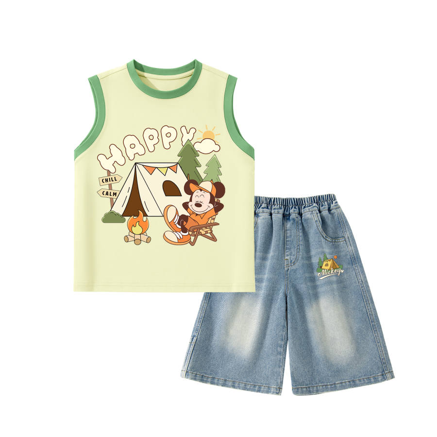 Disney Kids Casual Sportswear Crew Neck Thin Stretch