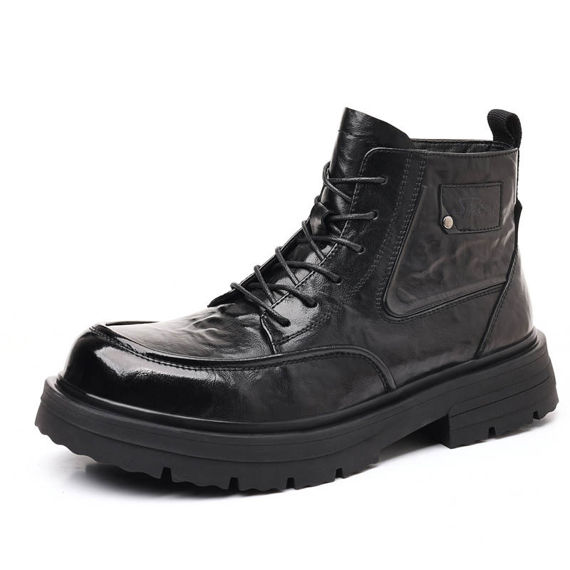 PEHL PEHL Top Grain Cow Leather Short Combat Boots 3cm Men's