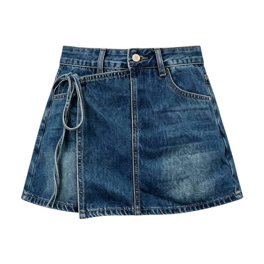 Sugarfunk Denim Short Skirts Women's Thin Short Skirt A Line Skirt