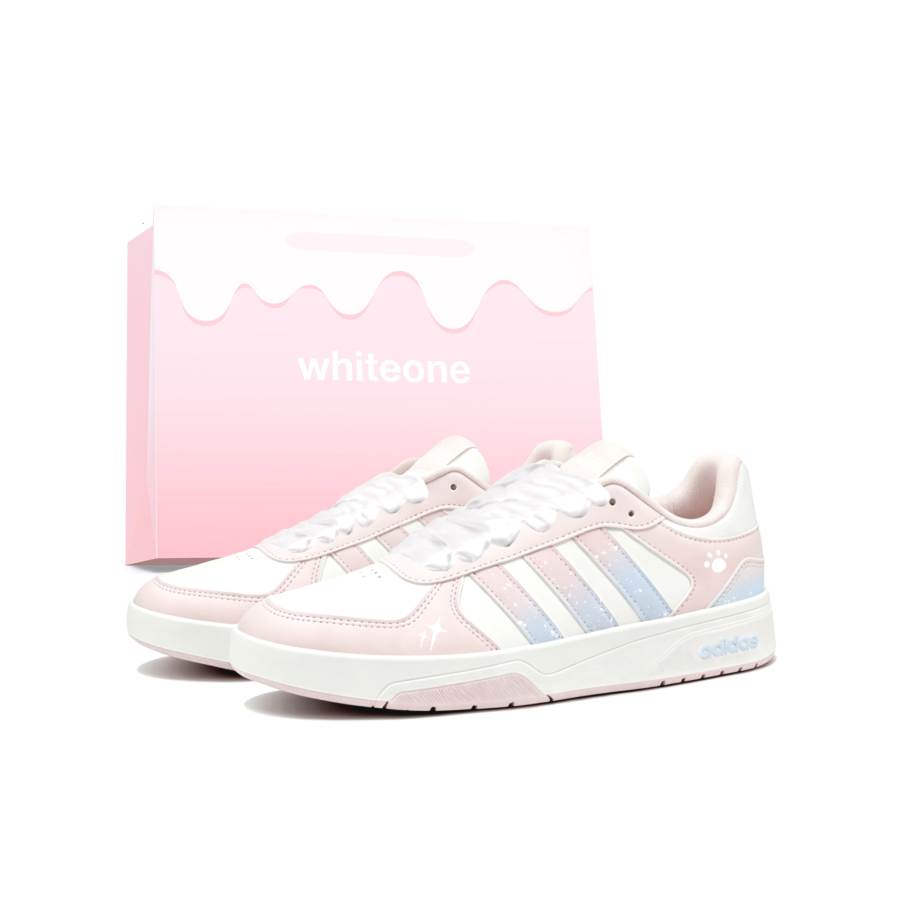 Adidas Adidas COURTBEAT Skateboard Shoes Women's Low Top Pink/Blue