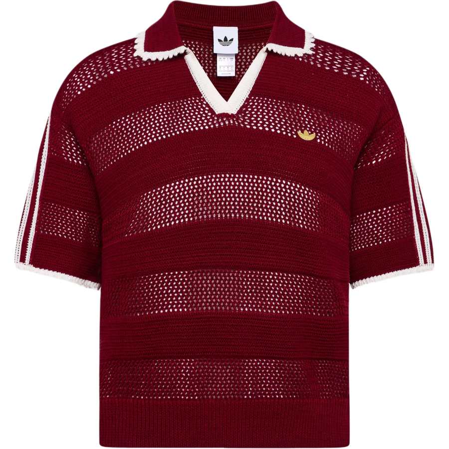 Adidas Originals Polo Shirts Women's Red V Neck Moderate