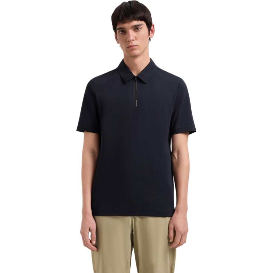 SALOMON Polo Shirts Men's Pitch Black Lapel Moderate