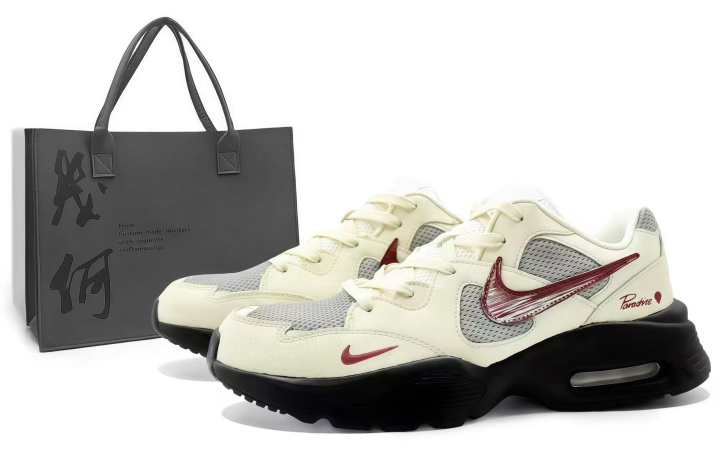 Nike Nike Air Max Fusion Running Shoes Men's Low Top Beige/Gray/Red/Black