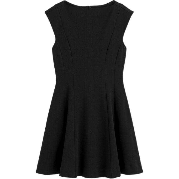 COS Sleeveless Dresses Women's Black Boat Neck Moderate Short Skirt