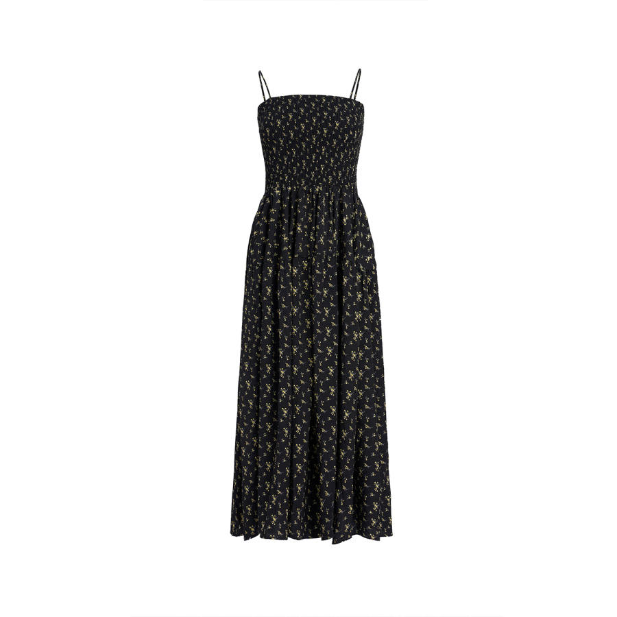 PINKO Slip Dresses Women's Yellow Pattern Thin Long Skirt