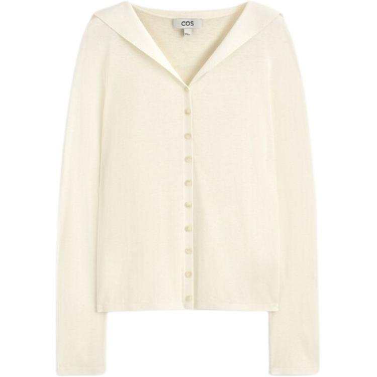 COS Knitwear Women's Cream White V Neck Moderate