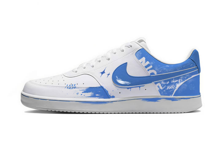 Nike Nike Court Vision Skateboard Shoes Unisex Low Top White/Blue