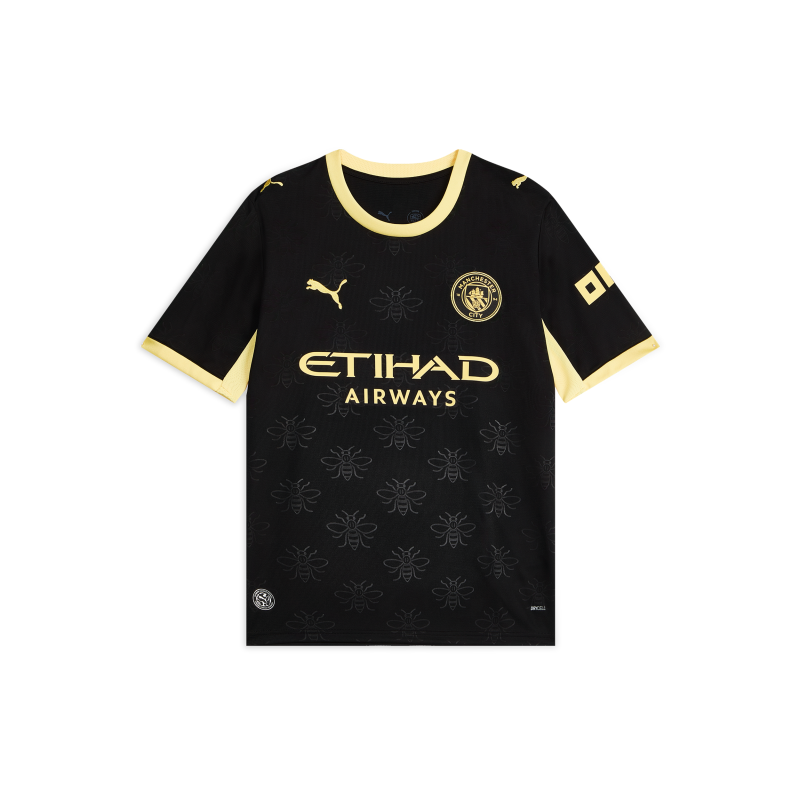PUMA Manchester City Soccer Jerseys Unisex Black Light Yellow 03 Crew Neck Moderate