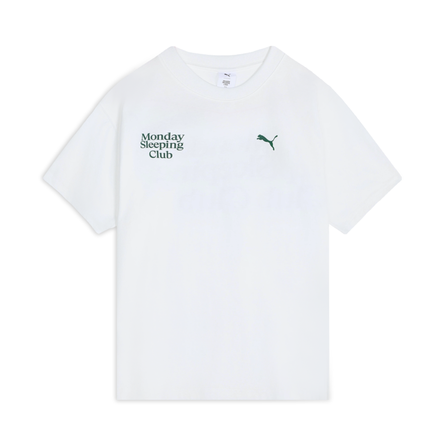 PUMA X MONDAY SLEEPING CLUB T Shirts Unisex White Crew Neck