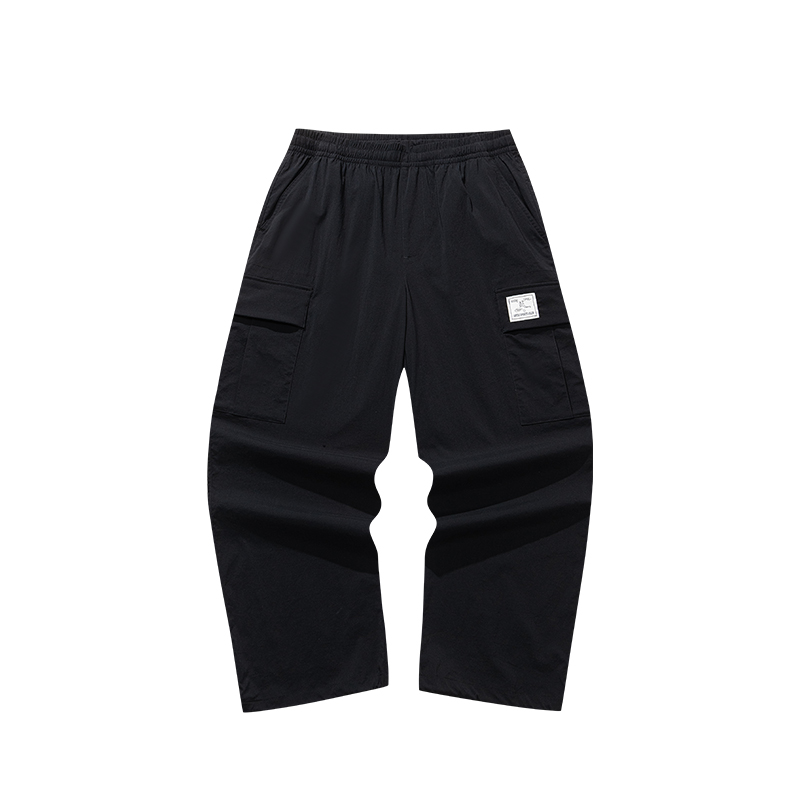 ANTA Life Collection Sports Pants Men's Black Moderate Straight Fit Pants