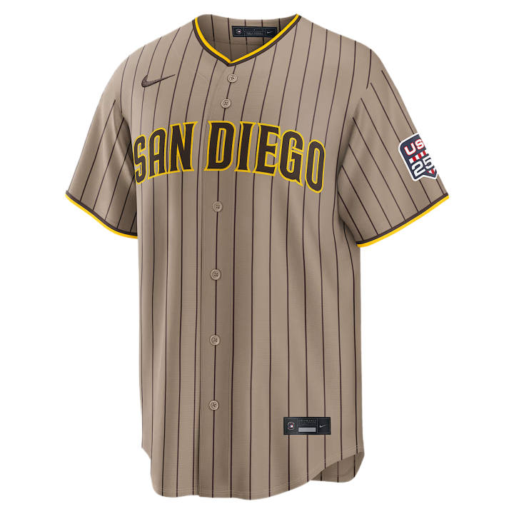 Nike Nike X MLB Baseball Jerseys Men's Khaki V Neck Moderate