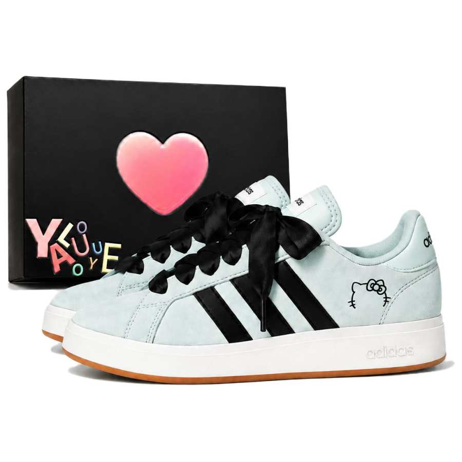 Adidas Adidas Grand Court Base 00s Skateboard Shoes Unisex Low Top Black/Mint Green