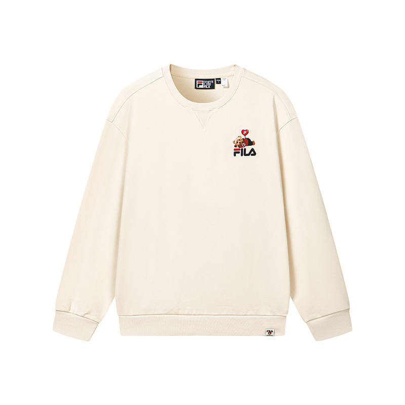 FILA ORIGINALE Sweatshirts Unisex Ivory Crew Neck Moderate Other