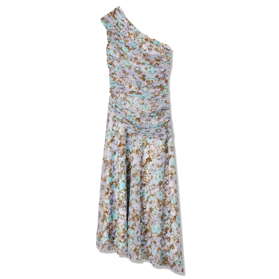 TORY BURCH Sleeveless Dresses Women's Floral Pattern Blue Moderate Midi Skirt