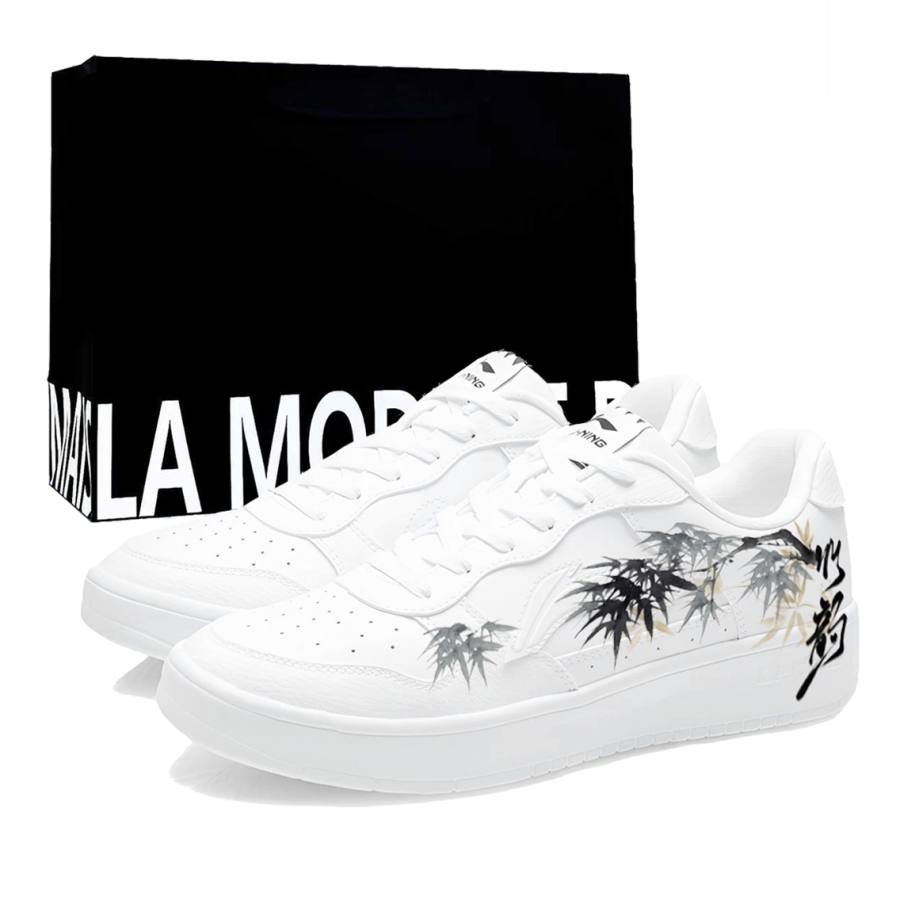 Li-Ning Li Ning Floating Boat Skateboard Shoes Men's Low Top Black, White