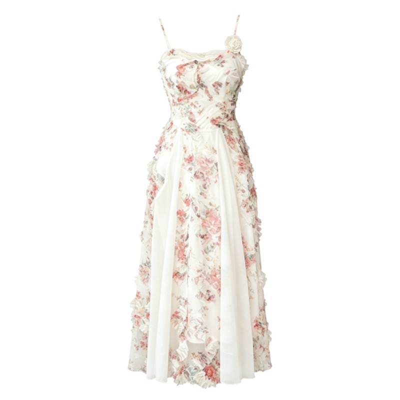 CPAURA Slip Dresses Women's Creamy Apricot Moderate Long Skirt A Line Skirt