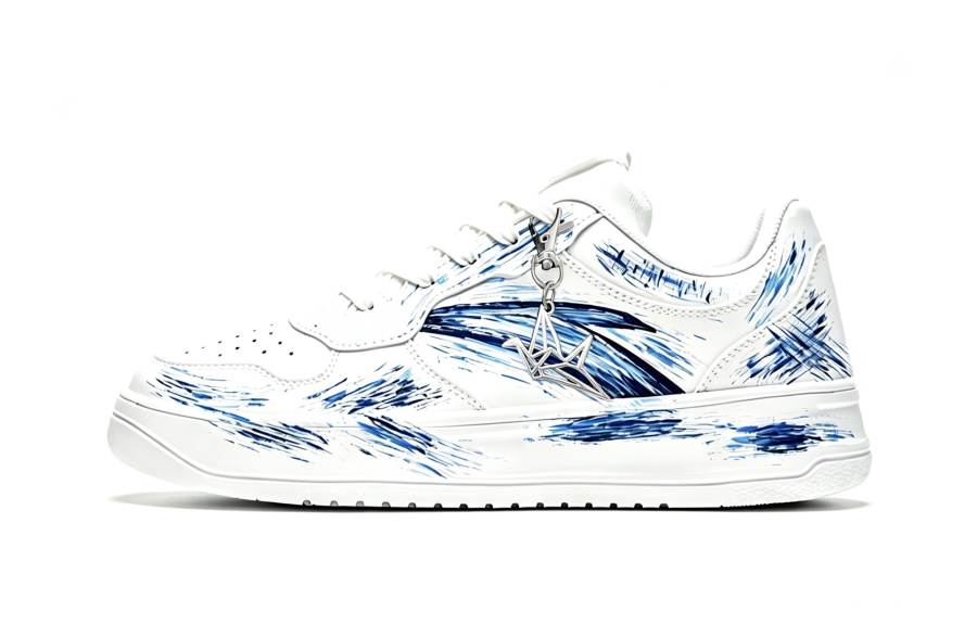 ANTA Easy Skateboard Shoes Unisex Low Top White Blue
