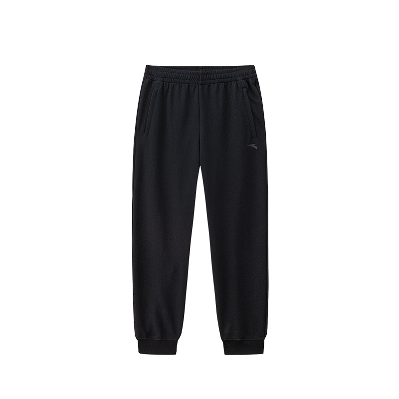 ANTA Variety Training Collection Knitted Sweatpants Men's Black Moderate Cuffed Pants