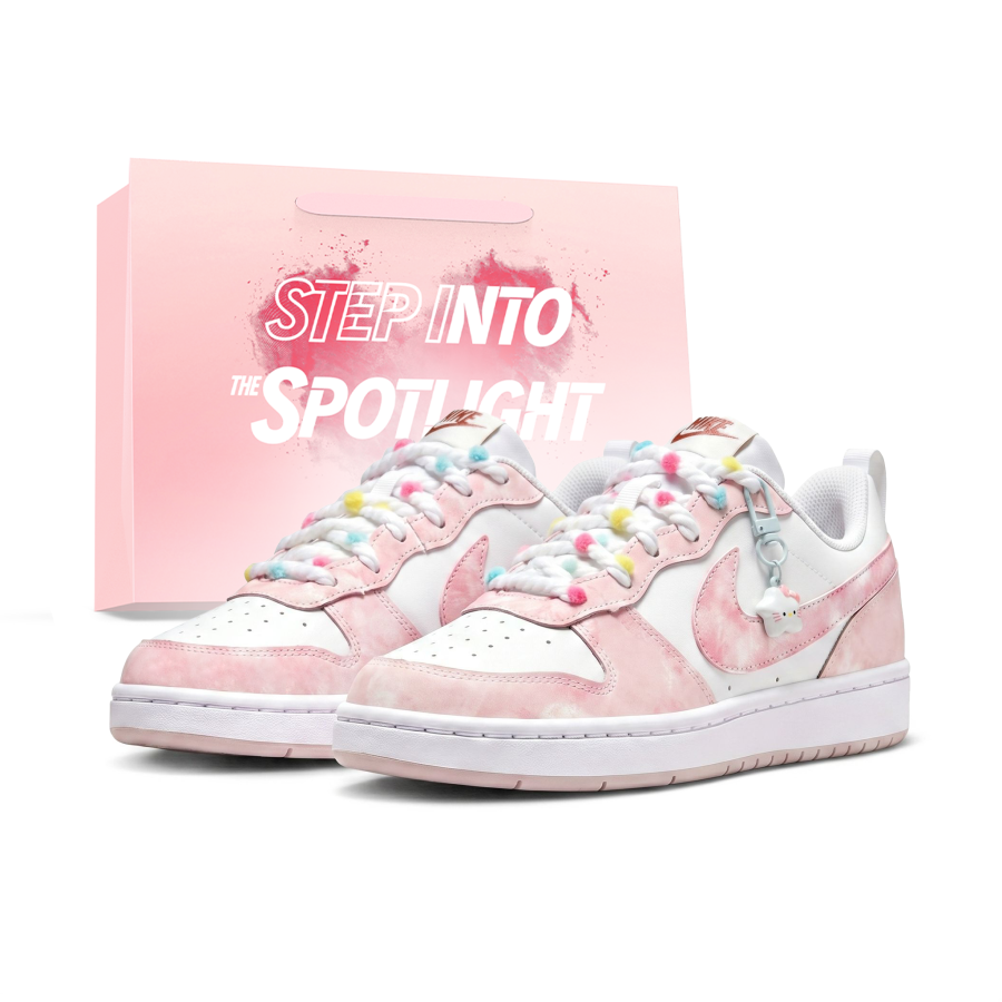 Nike Nike Court Borough Skateboard Shoes Unisex Low Top Pink/White