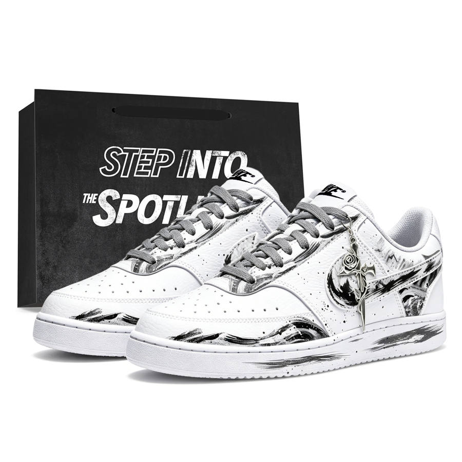 Nike Nike Court Vision 1 Skateboard Shoes Unisex Low Top Black/White