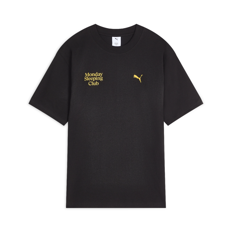 PUMA X MONDAY SLEEPING CLUB T Shirts Unisex Black Crew Neck