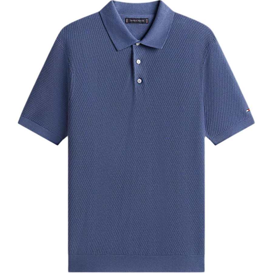 Tommy Hilfiger Polo Shirts Men's Indigo Polo Collar Moderate Other